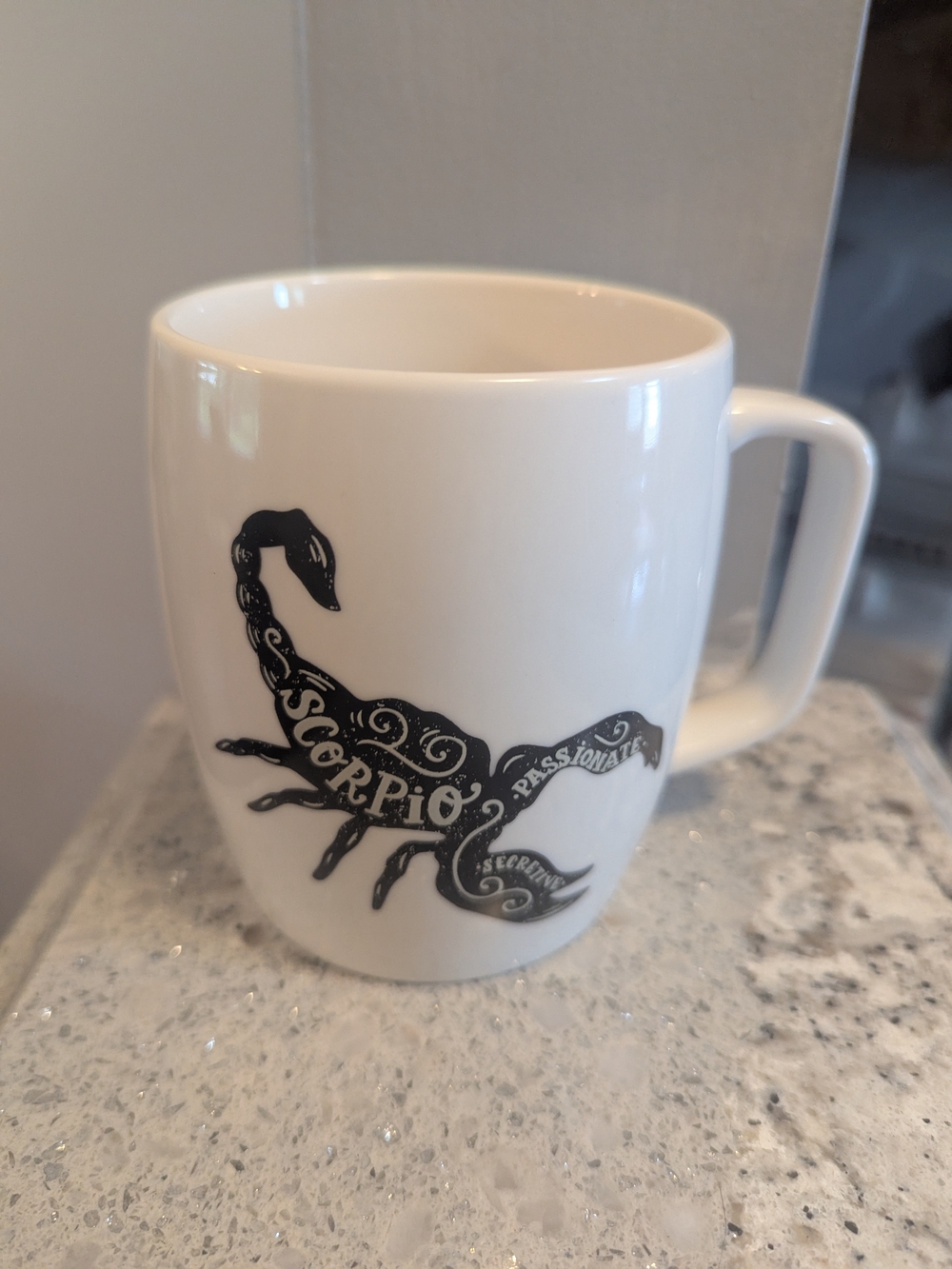 Threshold Scorpio Astrology Zodiac Sign Porcelain Coffee Mug - White & Black.